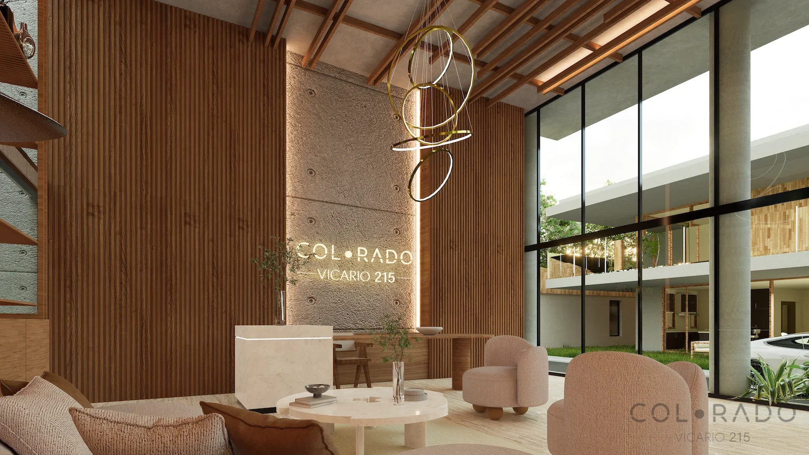 Lobby y recepción con doble acceso