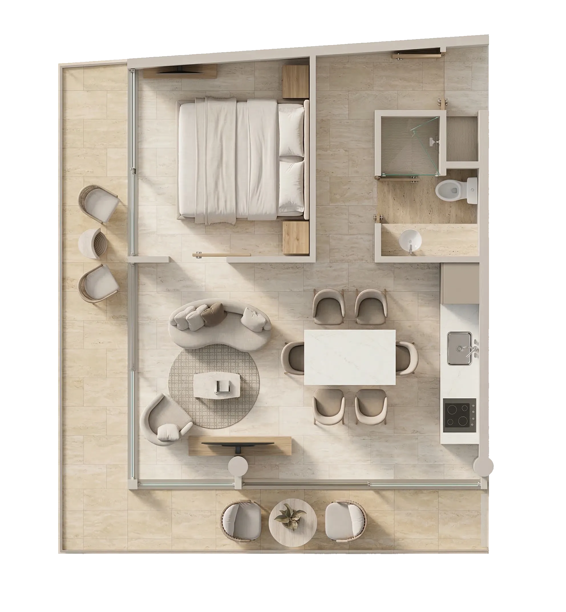 Corner 50 · 3D Floorplan